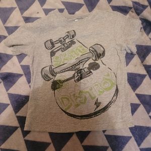 Boy's Gray Short Sleeve Shirt